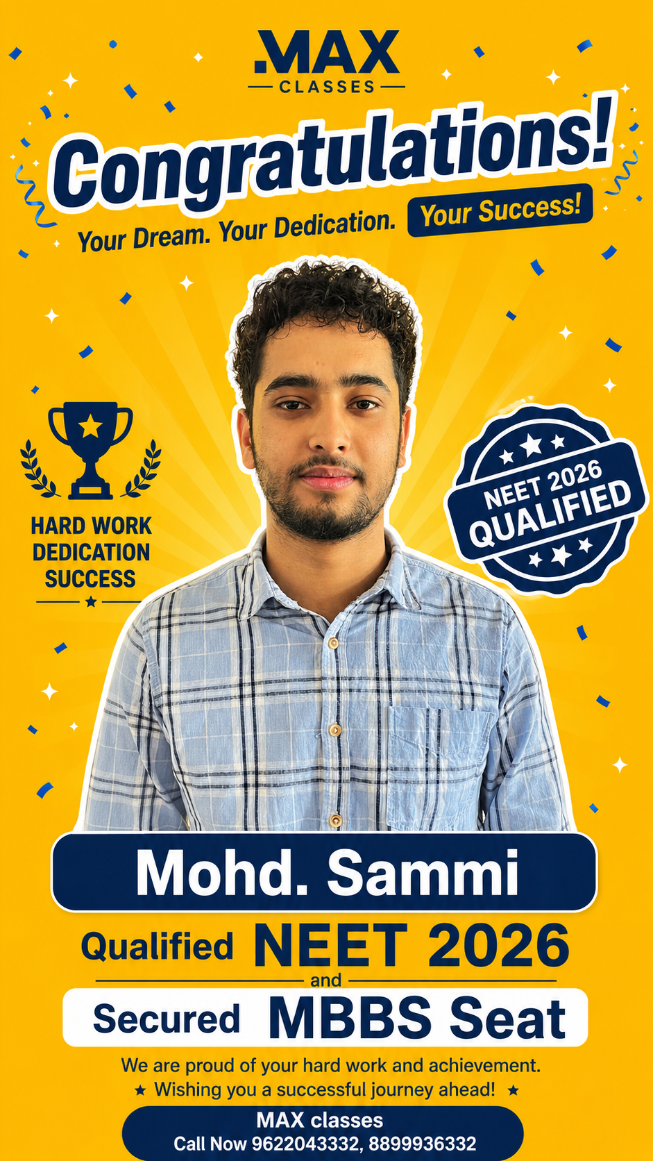 Mohd Sammi — MBBS GMC Srinagar, NEET 2026, Max Classes student