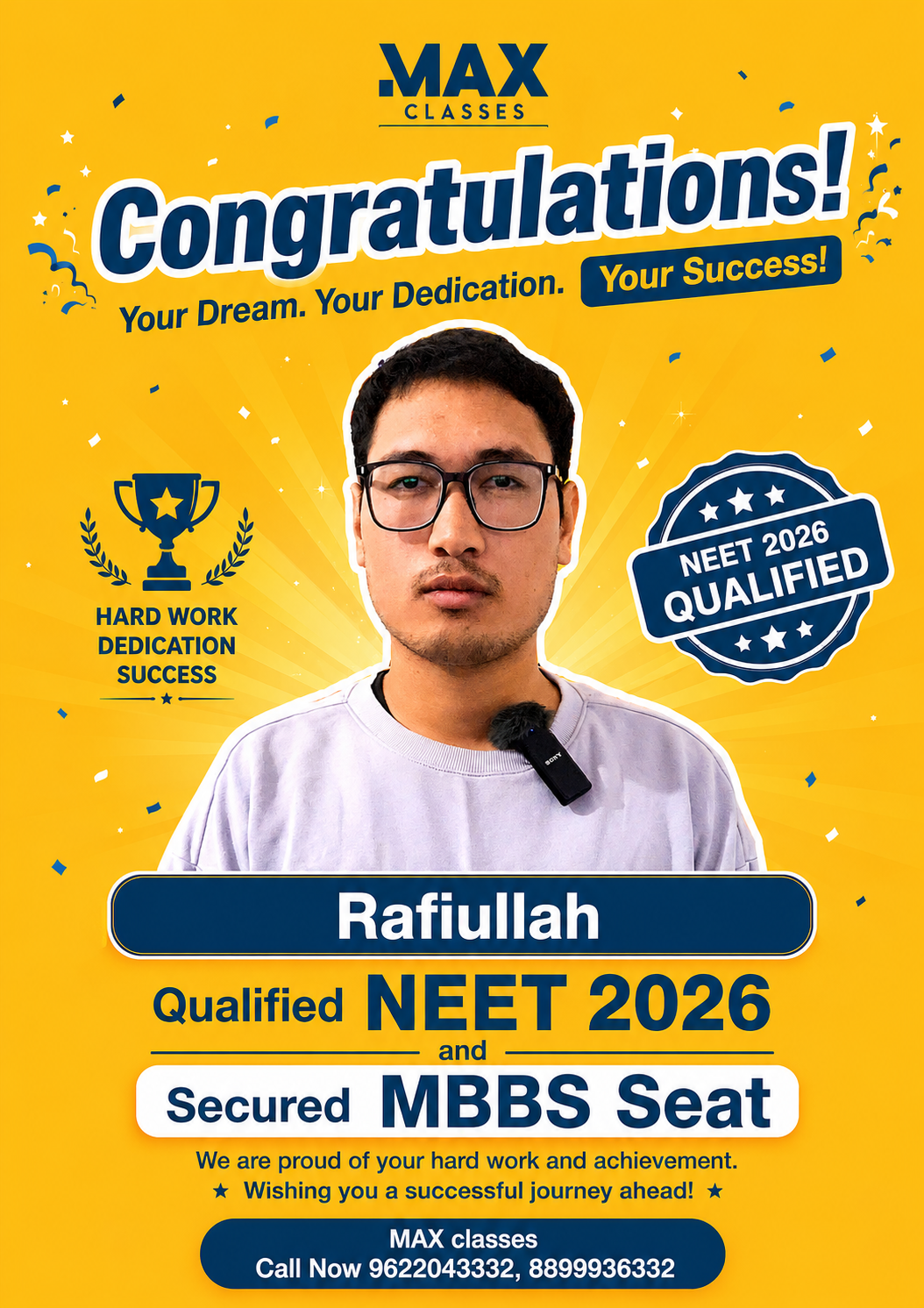 Rafiullah — MBBS GMC Jammu, NEET 2026, Max Classes student