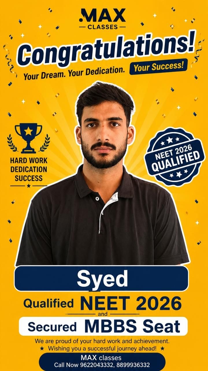 Syed — MBBS GMC Rajouri, NEET 2026, Max Classes student